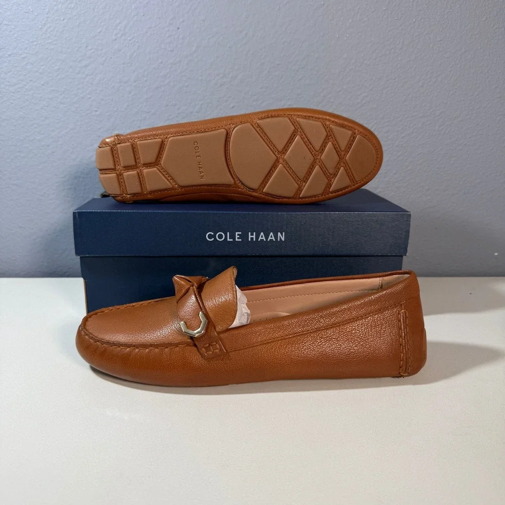 Cole Haan Evelyn Bow Driver Loafer Shoes‎ Leather Women Size 6.5